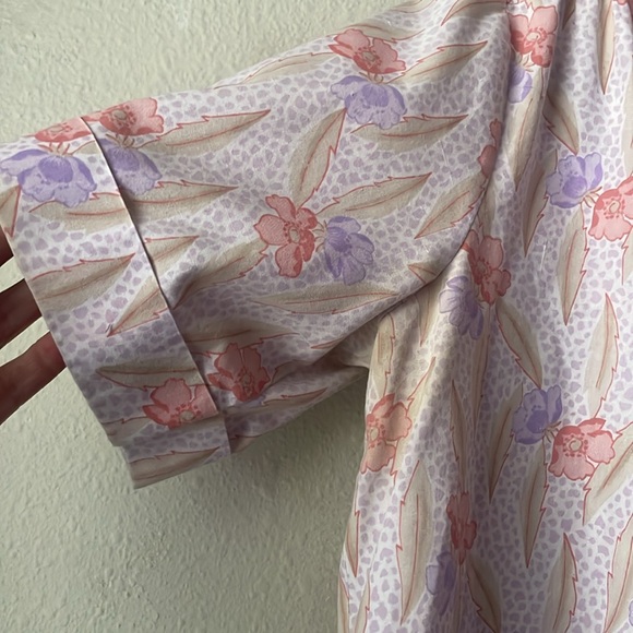 Vintage ACT III floral short sleeve button down top - Picture 4 of 7